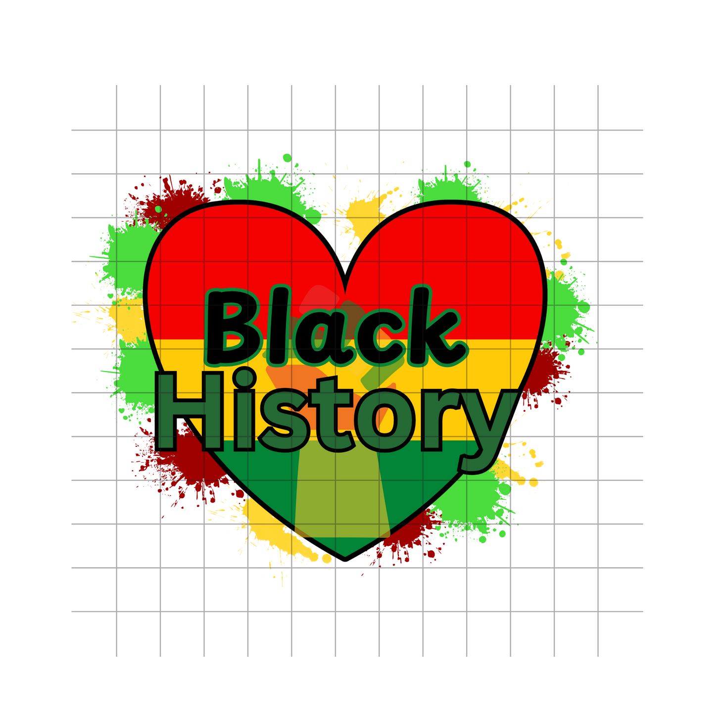 Black History Heart Digital Design