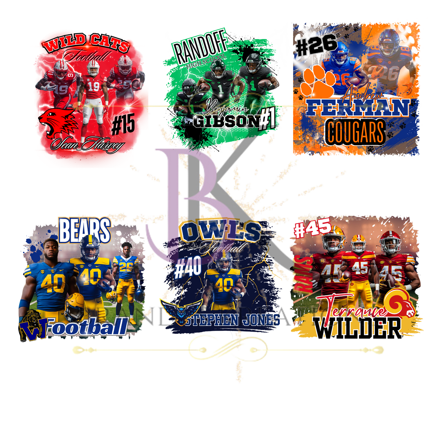 Football 6 Editable Digital Designs