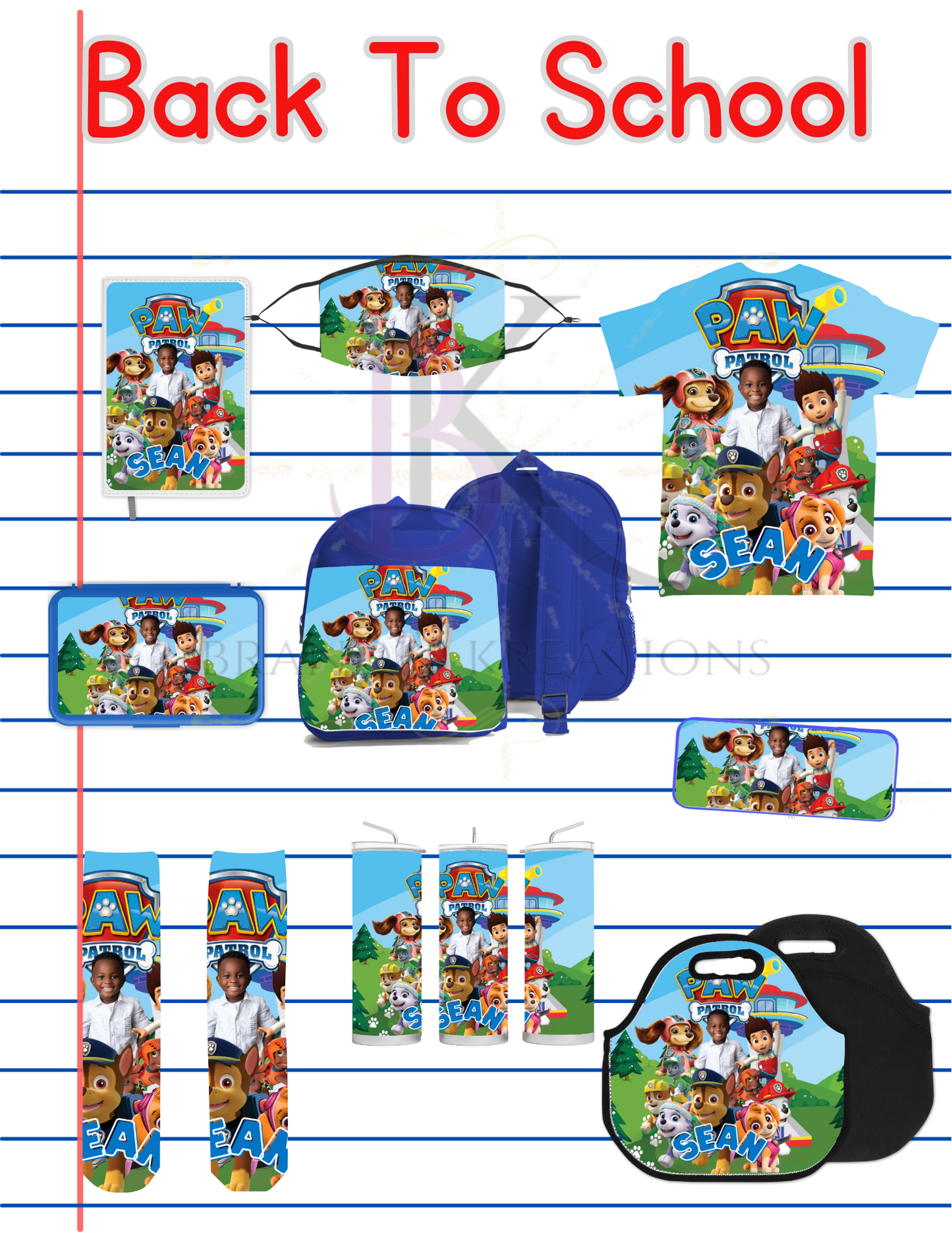 Paw Patrol Back to School Editable Digital Mockup