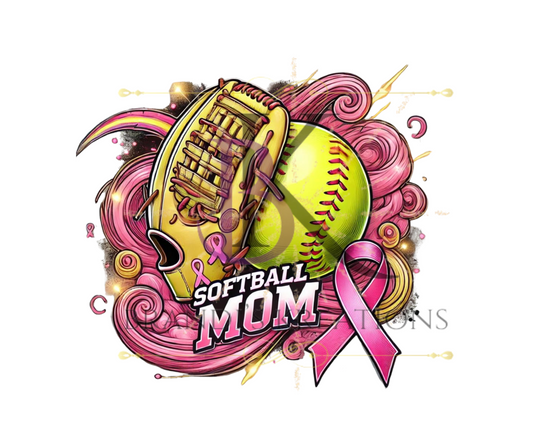 Softball Mom Breast Cancer Digital Design